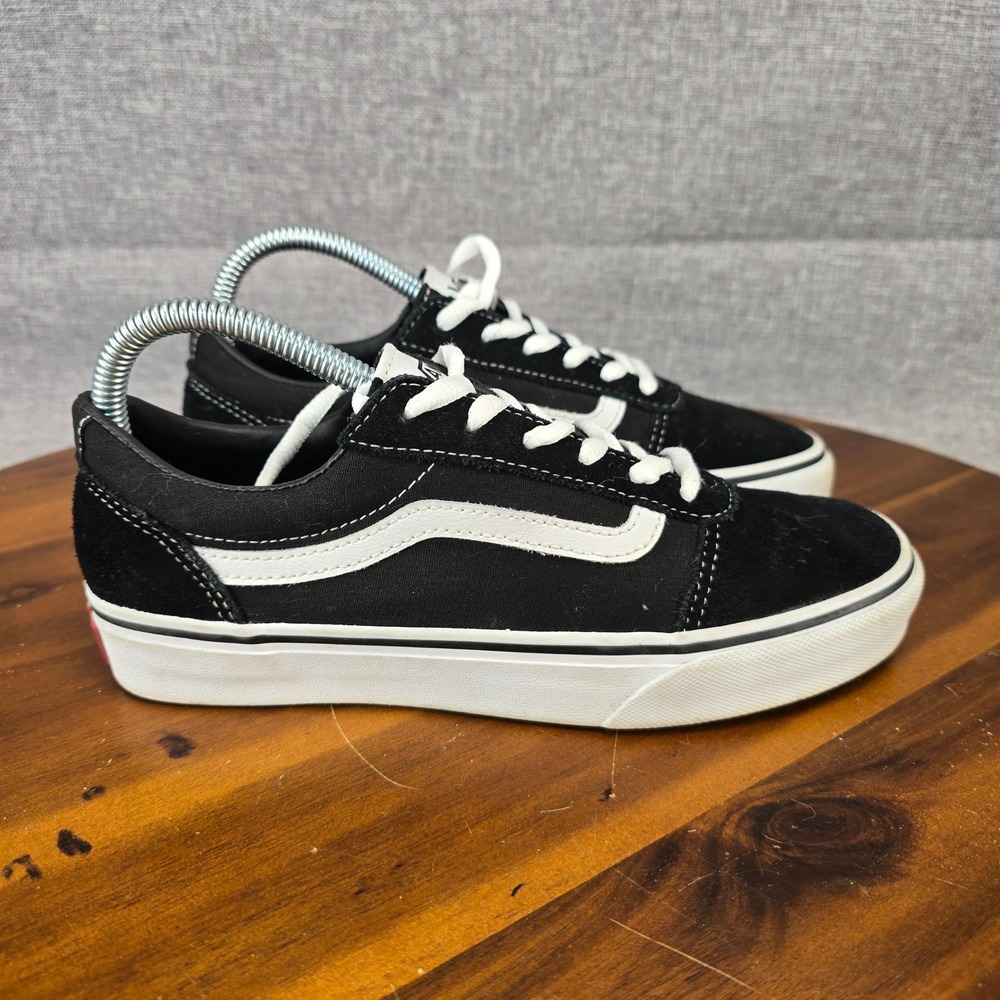 Vans Ward Low Top Black White Suede Canvas‎ Kids Youth Size 5.0 Sneakers